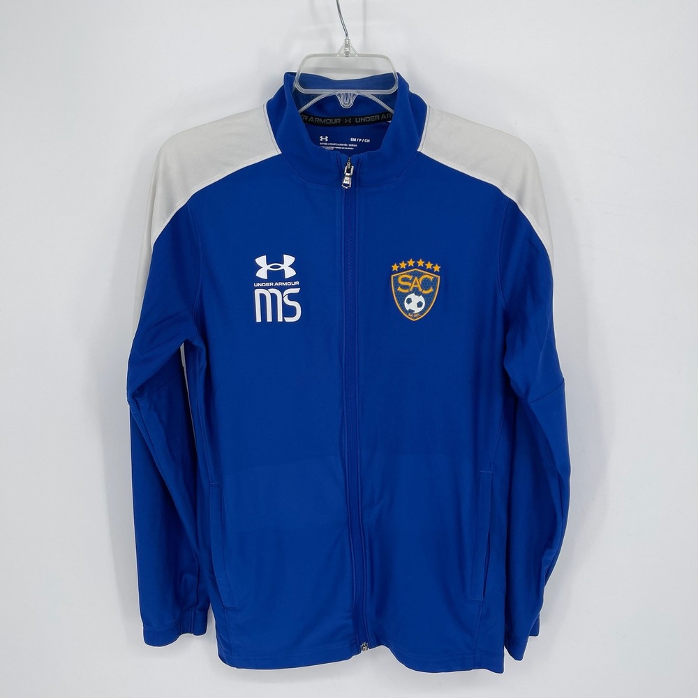 Under Armour Men's Blue‎ SAC Soccer Full Zip Track Jacket Size Small